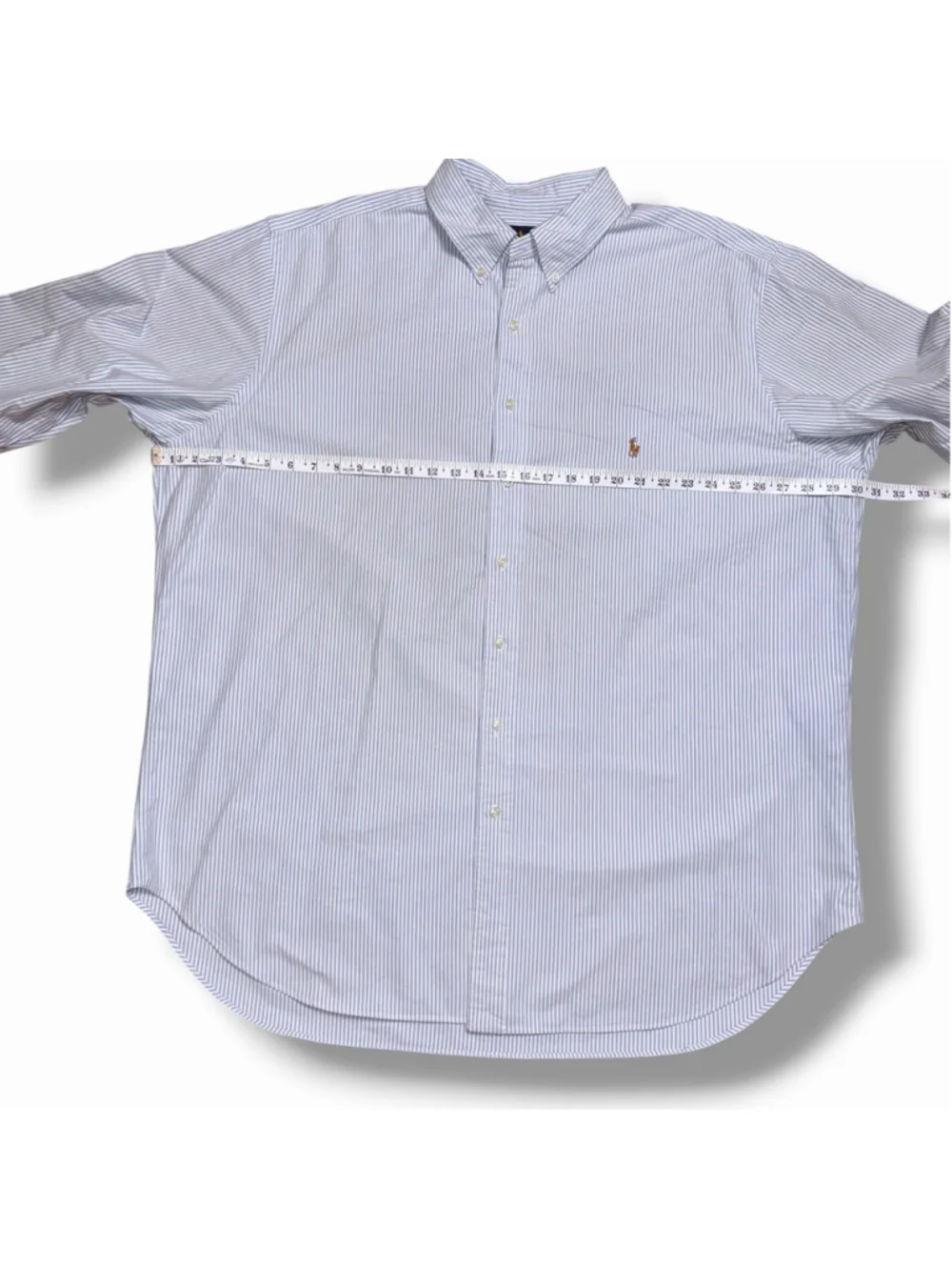 Polo Ralph Lauren Men's 2XLT Blue White Striped Long Sleeve Oxford Shirt